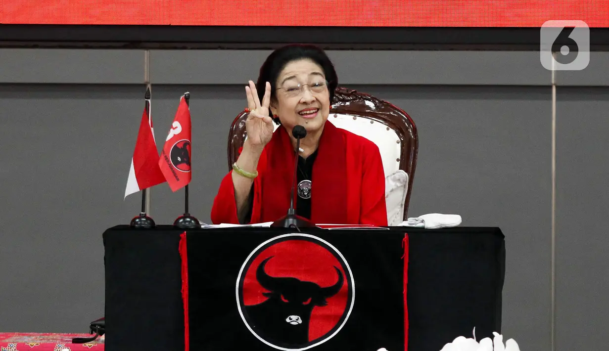 Megawati kemudian mengatakan bahwa pemilu bukanlah alat elite politik untuk melambungkan kekuasaan dengan segala cara. (Liputan6.com/Herman Zakharia)