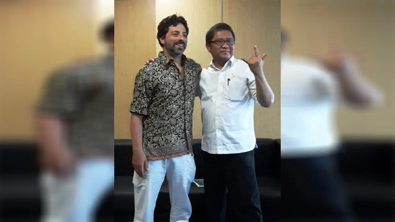 Bos Google Sergey Brin dan Menkominfo Rudiantara