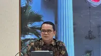 Direktur Jenderal Kerja Sama Multilateral Kementerian Luar Negeri RI Tri Tharyat dalam press briefing di Jakarta, Jumat (29/9/2023). (Liputan6/Benedikta Miranti)