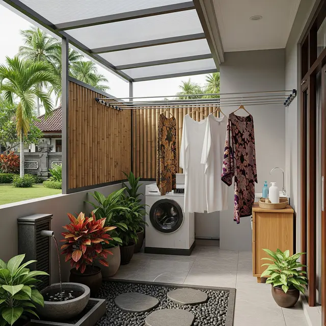 9 Contoh Teras Rumah Kecil yang Dijadikan Area Cuci dan Jemur, Fungsional dan Estetik