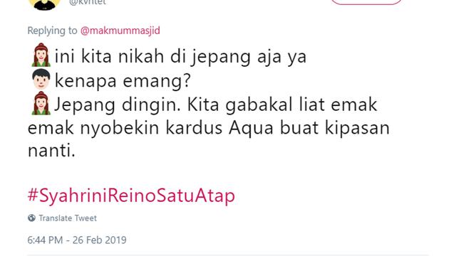 Cuitan Warganet soal Pernikahan Syahrini - Reino Barack (Twitter)