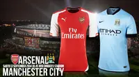 Ilustrasi Arsenal vs Manchester City (Liputan6.com/Sangaji)