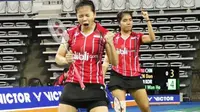 Ganda putri Indonesia Greysia Polii/Nitya Krishinda Maheswari lolos ke perempat final Korea Open Super Series, Kamis (17/9/2015). (Liputan6.com/Humas PP PBSI)