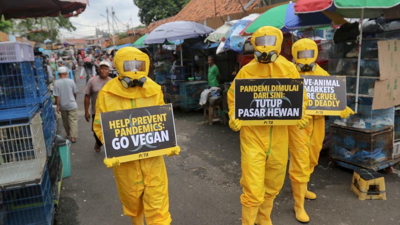 FOTO: Aktivis PETA Gelar Aksi di Jatinegara Tuntut Pasar Hewan Ditutup