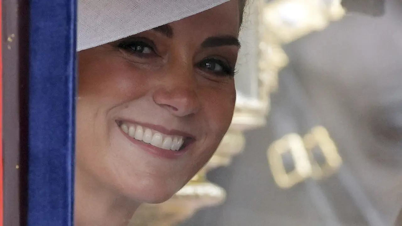 Kate Middleton di Trooping the Colour 2024. (Jonathan Brady/PA via AP)