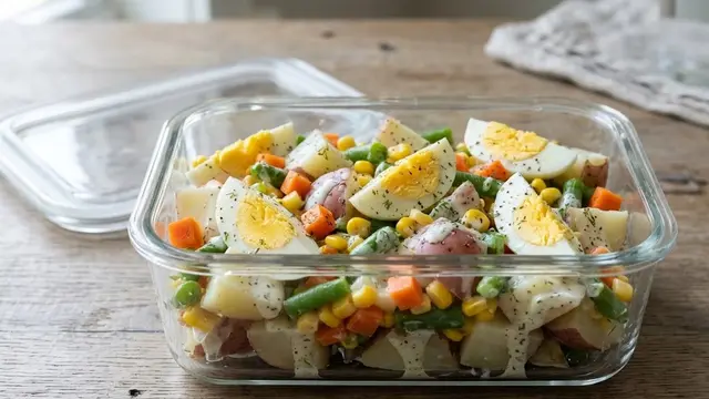 Salad Kentang dengan Telur Rebus