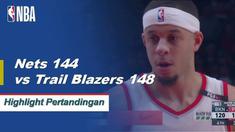 Portland defeats Brooklyn in double overtime	148 - 144.