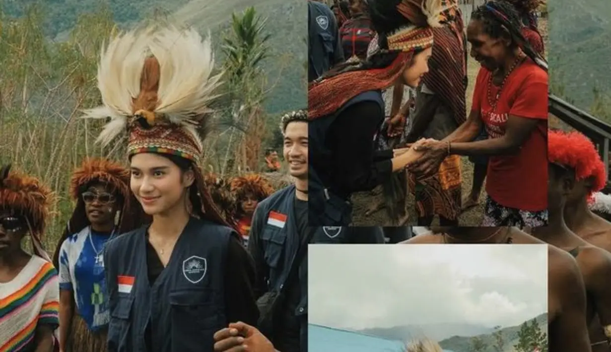 Azizah tampak sedang menjalani sebuah misi bersama organisasi. Terlihat ia mengenakan rompi yang tersematkan bendera Indonesia. [Foto: Azizah Salsha]