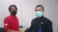 Agus Ariyanto (42) dan Direktur RSUD Dr R Soetijono Blora Puji Basuki sepakat berdamai. (Liputan6.com/ Ahmad Adirin)