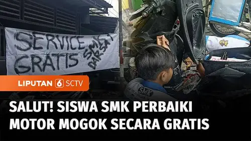 VIDEO: Gresik Dikepung Banjir, Siswa SMK Bantu Perbaiki Motor Warga yang Mogok Secara Gratis