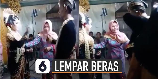VIDEO: Viral Pengantin Pria Lempar Beras ke Wajah Wanita