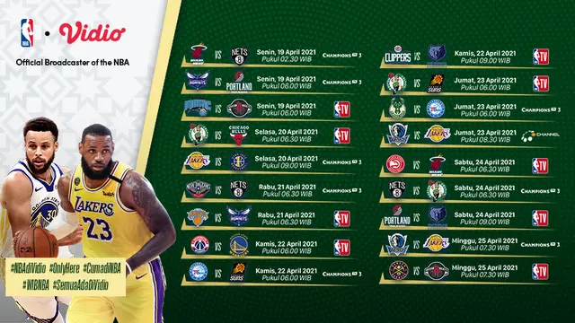 Jadwal NBA di Vidio