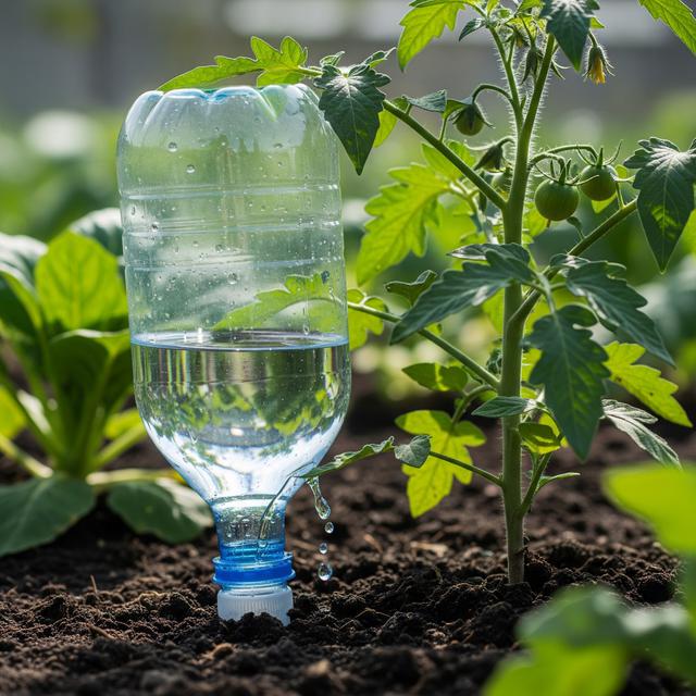 4. Irigasi Botol Terbalik Langsung di Tanah