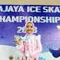 Atlet cilik yang juga putri penulis kondang Ippho Santosa, Medina Khaira Fastabiqa meraih emas di ajang Putrajaya Ice Skating Championship 2023 Malaysia. (Foto: Dok. Koleksi Pribadi Astrid Suhaimi)