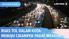 Kepadatan arus kendaraan di tol dalam kota, Cawang, menuju Cikampek padat merayap. Hal ini diduga akibat peningkatan jumlah kendaraan pemudik, berlakunya sistem satu arah dan sistem ganjil genap.