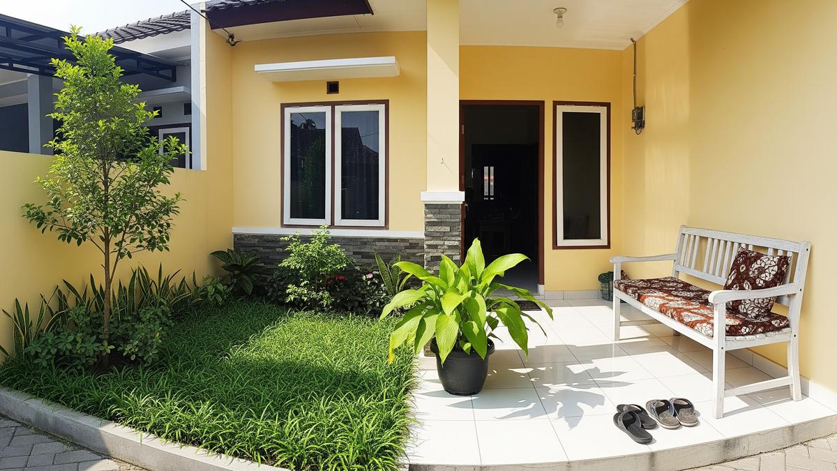 Desain Teras Rumah Subsidi Kecil Tapi Asri, Tetap Sejuk Tanpa Renovasi Mahal