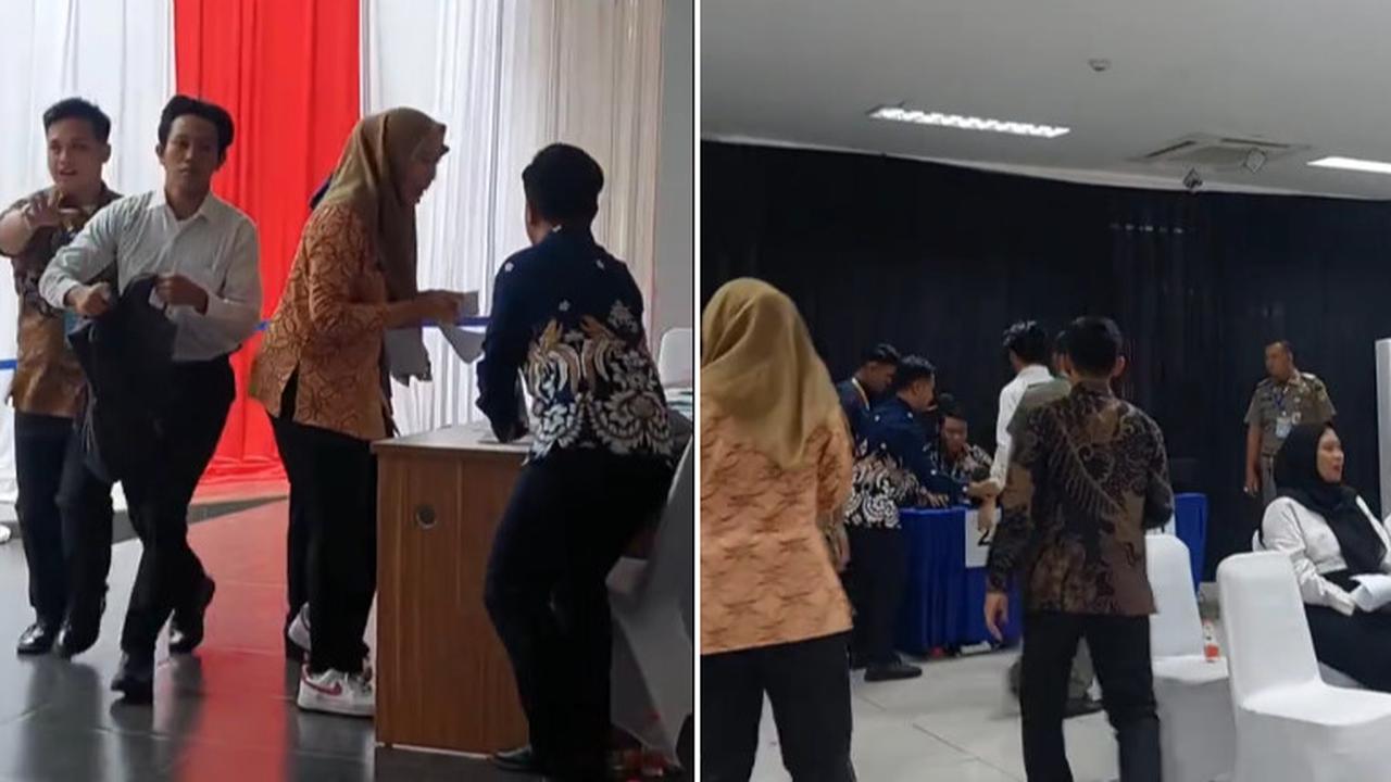 Momen Panitia Kompak Bantu Peserta yang Hampir Terlambat Masuk ke Ruangan Tes CPNS, Aksinya Banjir Pujian Warganet