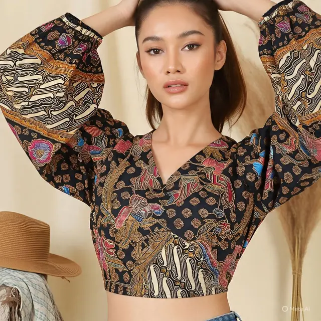 Blouse Crop Lengan Balon: Model Atasan Batik Wanita Terbaru untuk Gaya Santai