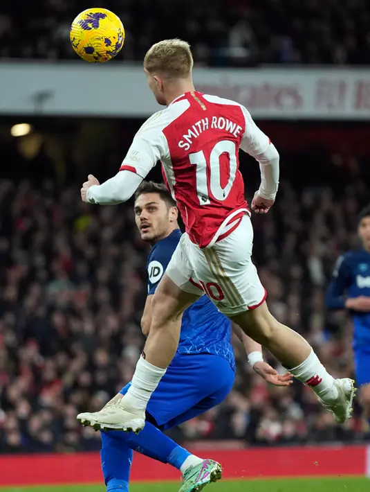 Dua gol kemenangan West Ham United dilesakkan Tomas Soucek dan Konstantinos Mavropanos. (AP Photo/Alastair Grant)