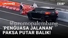 Pusing! Emak-emak Naik Fortuner Buka Pembatas Tol untuk Putar Balik