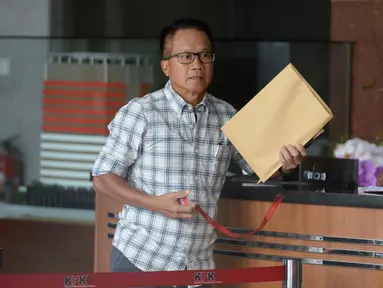 Direktur Utama PT Mabua Harley Davidson, Djonnie Rahmat memenuhi panggilan penyidik KPK di Jakarta, Selasa (4/2/2020). Djonnie diperiksa sebagai saksi dalam kasus dugaan suap pengadaan pesawat dan mesin pesawat dari Airbus S.A.S dan Rolls-Royce P.L.C pada PT Garuda Indonesia. (merdeka.com/Dwi Narwok