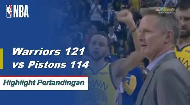Stephen Curry mencetak 26 poin ketika Warriors mendapatkan kemenangan atas Pistons 121-114
