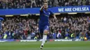 Pemain Chelsea, Pedro membuka keunggulan timnya pada menit ke-12 saat melawan Watford pada laga Premier League Pekan ke-9 di Stamford Bridge,  (21/10/2017). Chelsea menang 4-2. (AFP/Ian Kington)