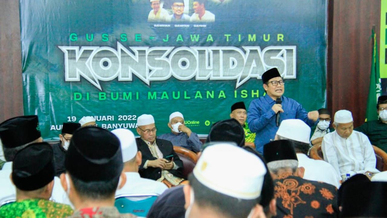 Musyawarah dan silaturahim Para Gus se Jatim di Aula PCNU Banyuwangi, mendorong Gus Muhaimin maju Capres 2024. (Istimewa)