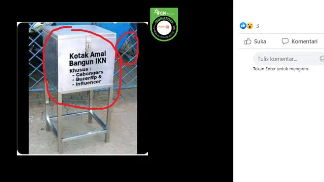 Cek Fakta Liputan6.com menelusuri klaim foto kotak amal untuk pembangunan IKN