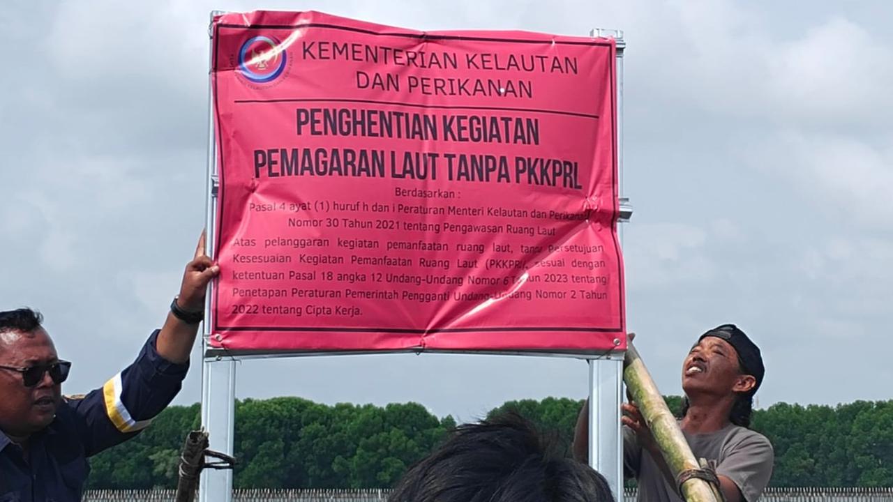 Setelah TRPN, Pagar Laut Ilegal Milik PT MAN di Bekasi juga Disegel