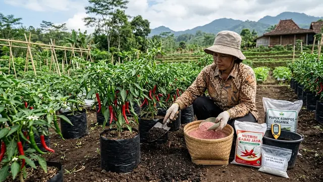Cara Membuat Media Tanam Cabai yang Subur agar Tumbuh Sehat dan Berbuah Lebat/AI Generated