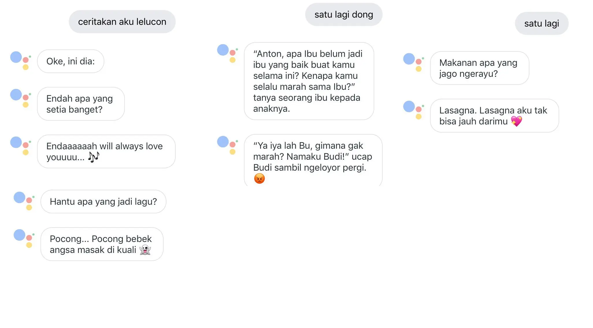 Google Assistant juga bisa mengeluarkan jokes receh (Sumber: Twitter @RADTHERANDOM)