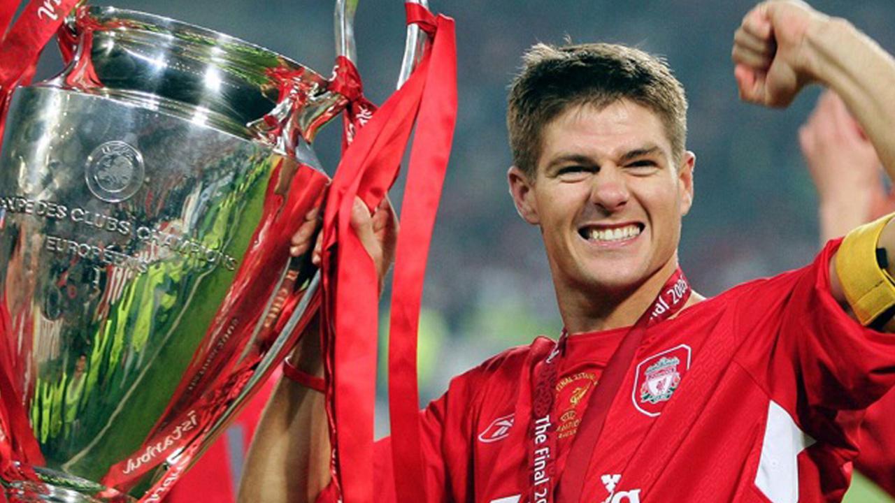 Foto Gerrard saat menjuarai Liga Champions tahun 2005