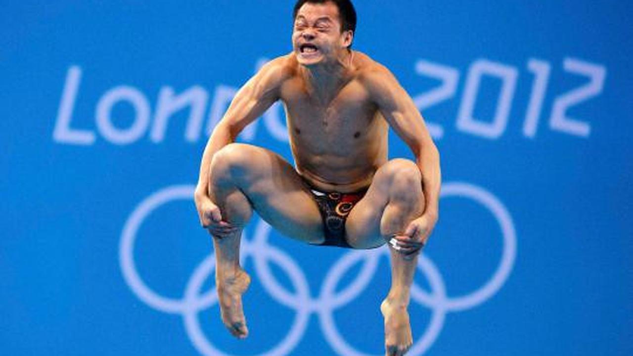 Ekspresi wajah atlet loncat indah Olimpiade 2012