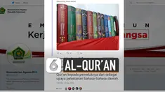 Kemenag sudah melakukan penerjemahan Al-Qur’an dalam 21 bahasa daerah.