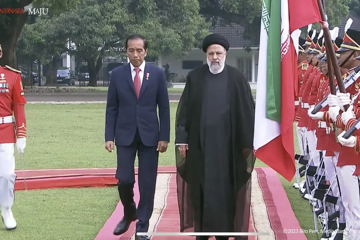 Presiden Joko Widodo (Jokowi) bertemu Presiden Republik Islam Iran Seyyed Ebrahim Raisi di Istana Kepresidenan Bogor, Selasa (23/5/2023).