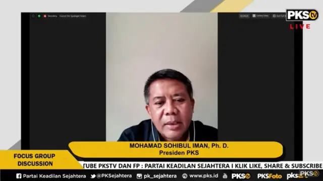 Presiden PKS Shohibul Iman saat menjadi pembicara  dalam acara FGD Ketahanan pangan.