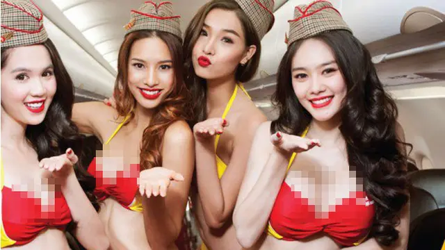 Pramugari Berbikini di VietJet Air Bikin Gempar Warga