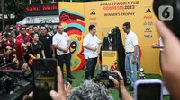 PSSI dan Local Organizer Committe (LOC) Piala Dunia U-17 2023 menggelar Trophy Experience Piala Dunia U-17 2023 pagi ini. (Liputan6.com/Faizal Fanani)