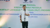 Sambutan yang diberikan oleh Direktur Keuangan BPJAMSOSTEK Asep Rahmat Suwandha.