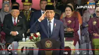 Presiden Jokowi memimpin upacara peringatan Hari Ulang Tahun (HUT) ke-78 Bhayangkara Polri di Monas, Jakarta Pusat, Senin (1/7/2024). (foto: tangkapan layar Youtube Liputan6.com)