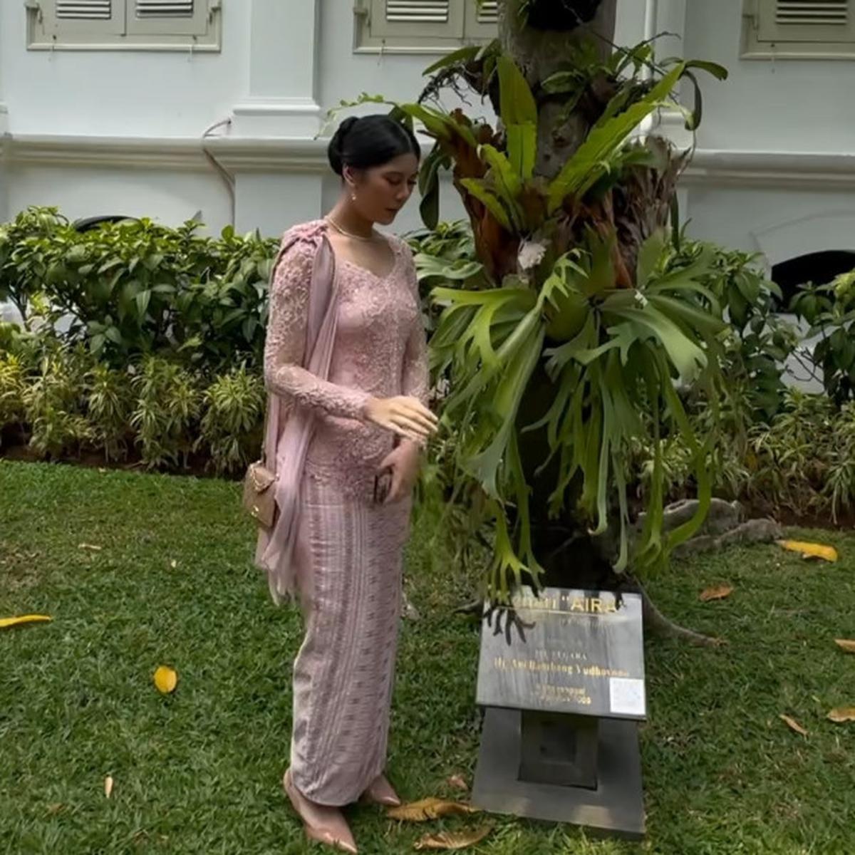 Potret Aira Anak Annisa Pohan Jenguk Pohon Kenari yang Ditanam Bu Ani Untuknya di Istana Negara, Bikin Haru