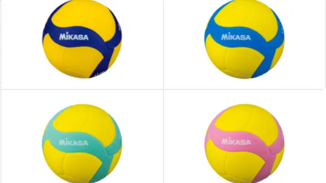 Pola panel dan warna bola voli Mikasa modern.