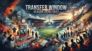 Ilustrasi transfer window, bursa transfer, bursa transfer pemain liga-liga Eropa. (Foto by AI)