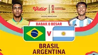Jadwal dan Live Streaming Brazil U-17 vs Argentina U-17 di Vidio