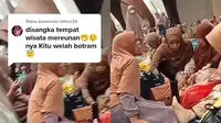 viral video ibu-ibu ngerujak di masjid Al Jabbar. (Dok: TikTok)
