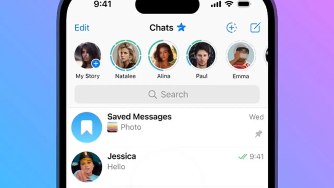 Tampilan Telegram Stories (Telegram)