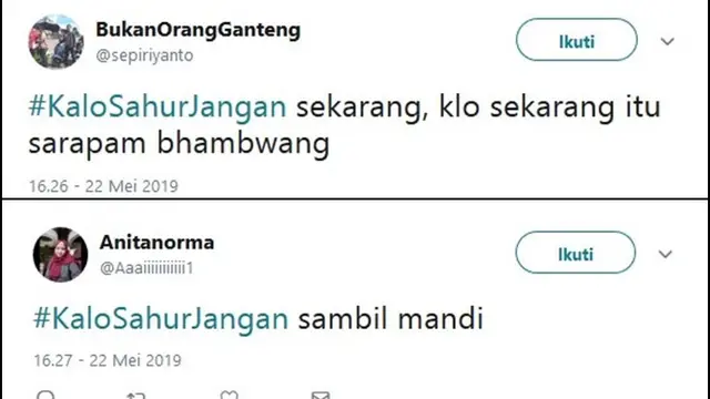 Tagar Kalo Sahur Jangan