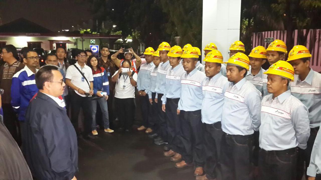 Menteri ESDM Sudirman Said di Terminal BBM Plumpang  (Foto: Wicak/Liputan6)