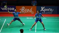 Andhika Wirapati/Laudya Chelsea Griselda saat tampil pada laga Grup C Badminton Asia Junior Championships 2024 di GOR Amongrogo, Yogyakarta, Sabtu (29/6/2024). (Bola.com/Ana Dewi)